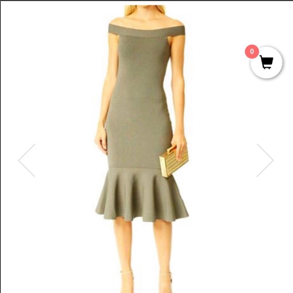 - Keepsake sage green mermaid midi dress sz M